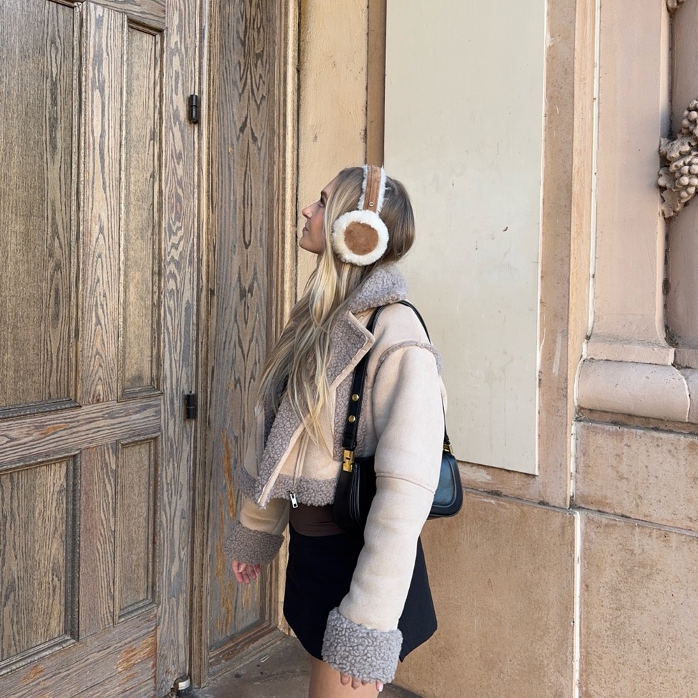 Teddy Brown Shearling Cropped Jacket - image 4